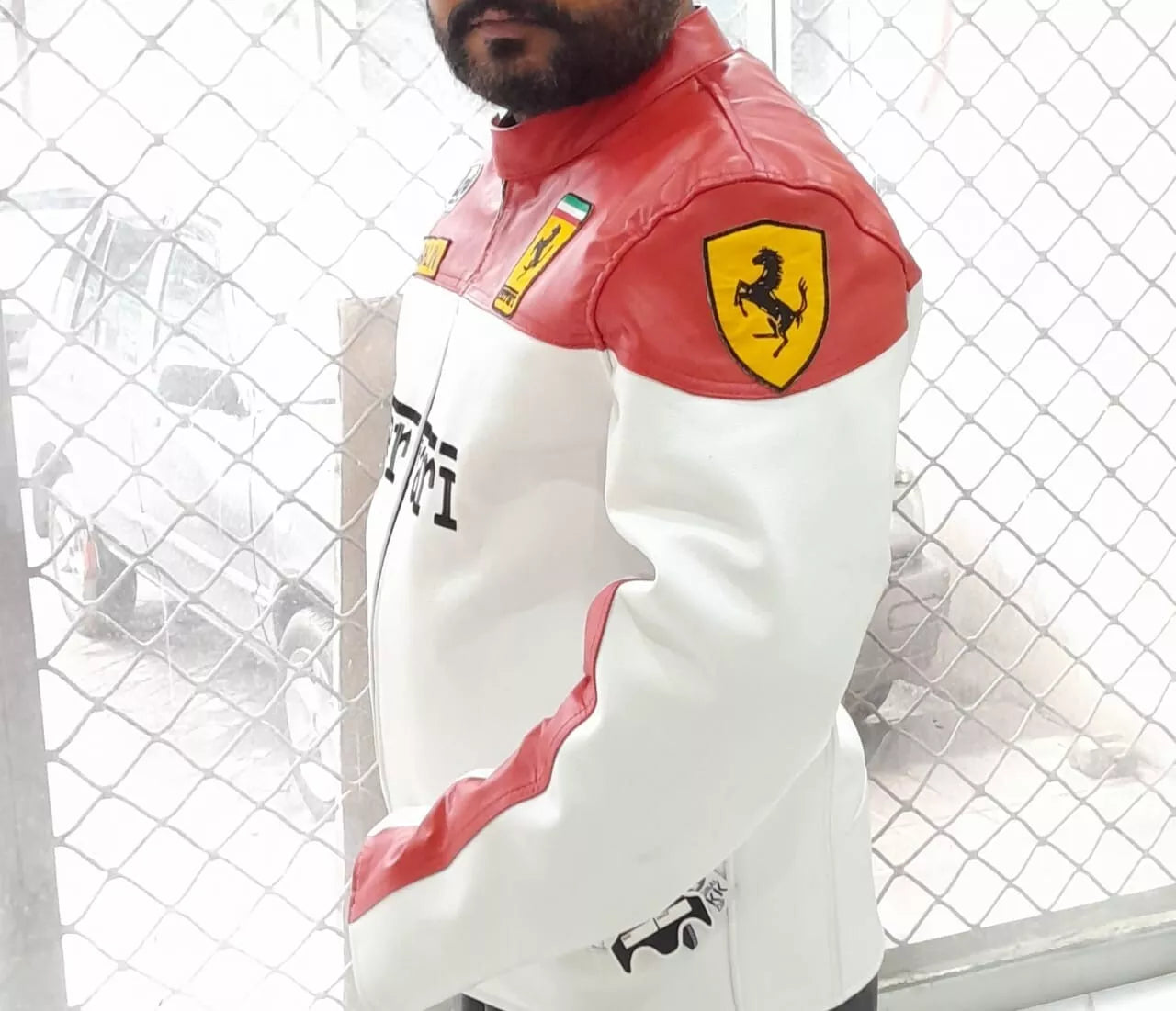 Real leather motorcycle jacket

