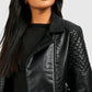 Women’s durable black biker leather jacket

