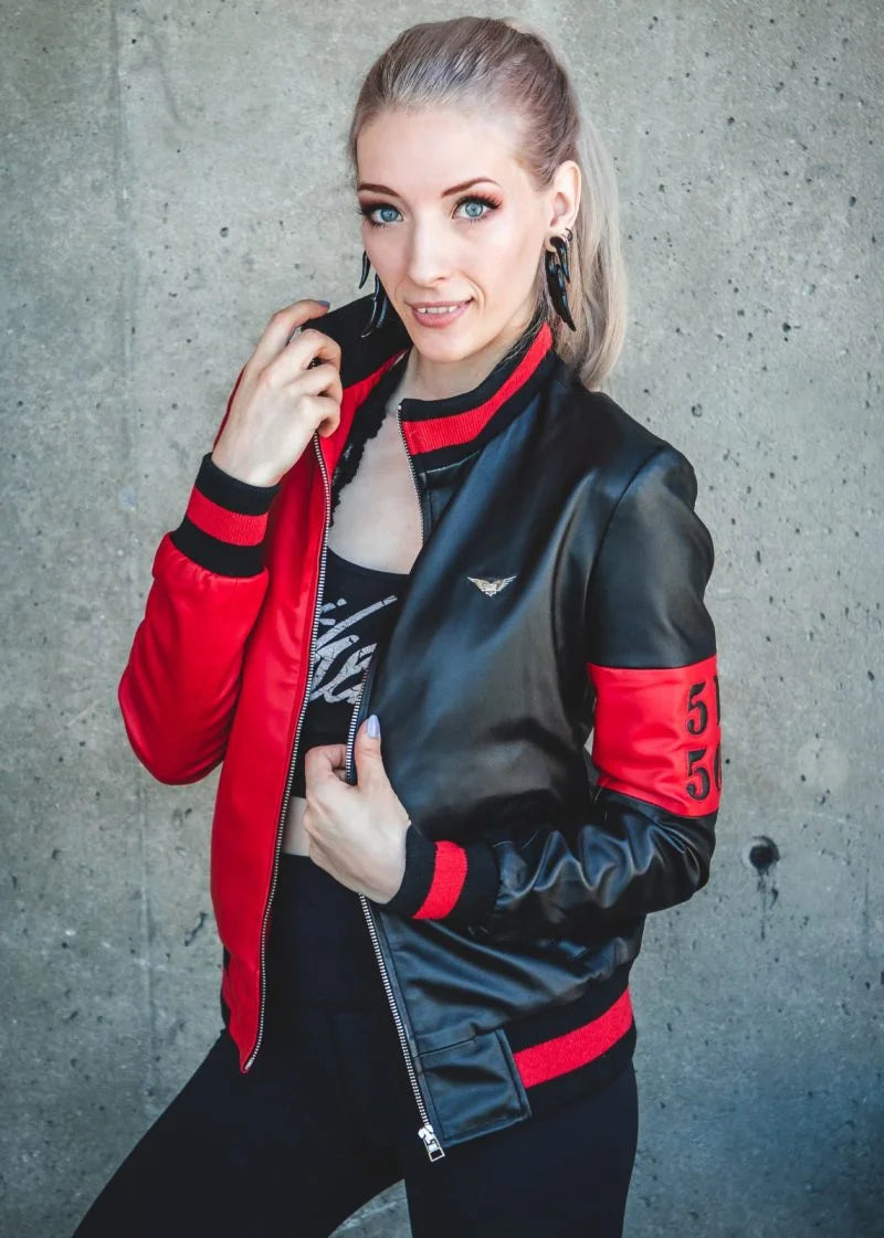 Women’s bomber leather jacket
