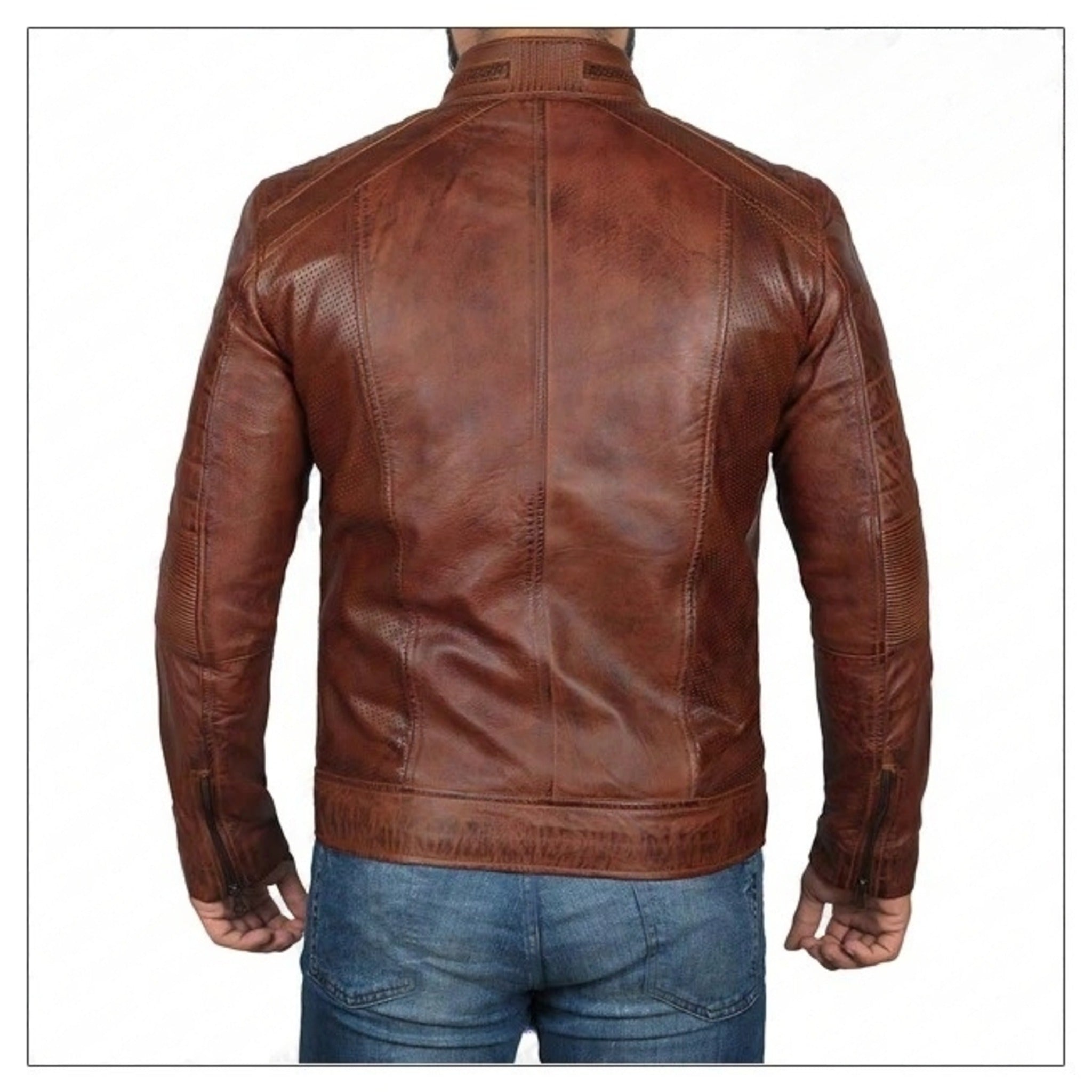 Austin Chocolate Brown Waxed Leather Jacket