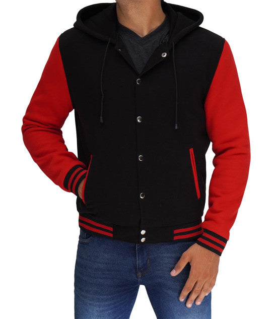 Men’s Salerno Red and Black Varsity Jacket
