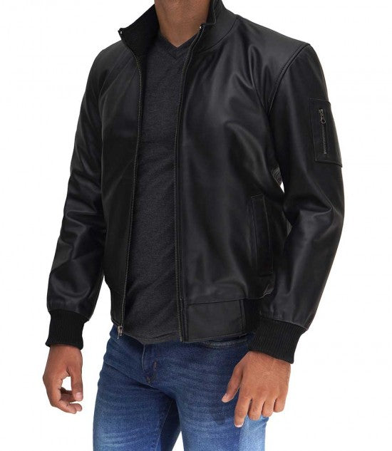 Classic cowhide leather jacket
