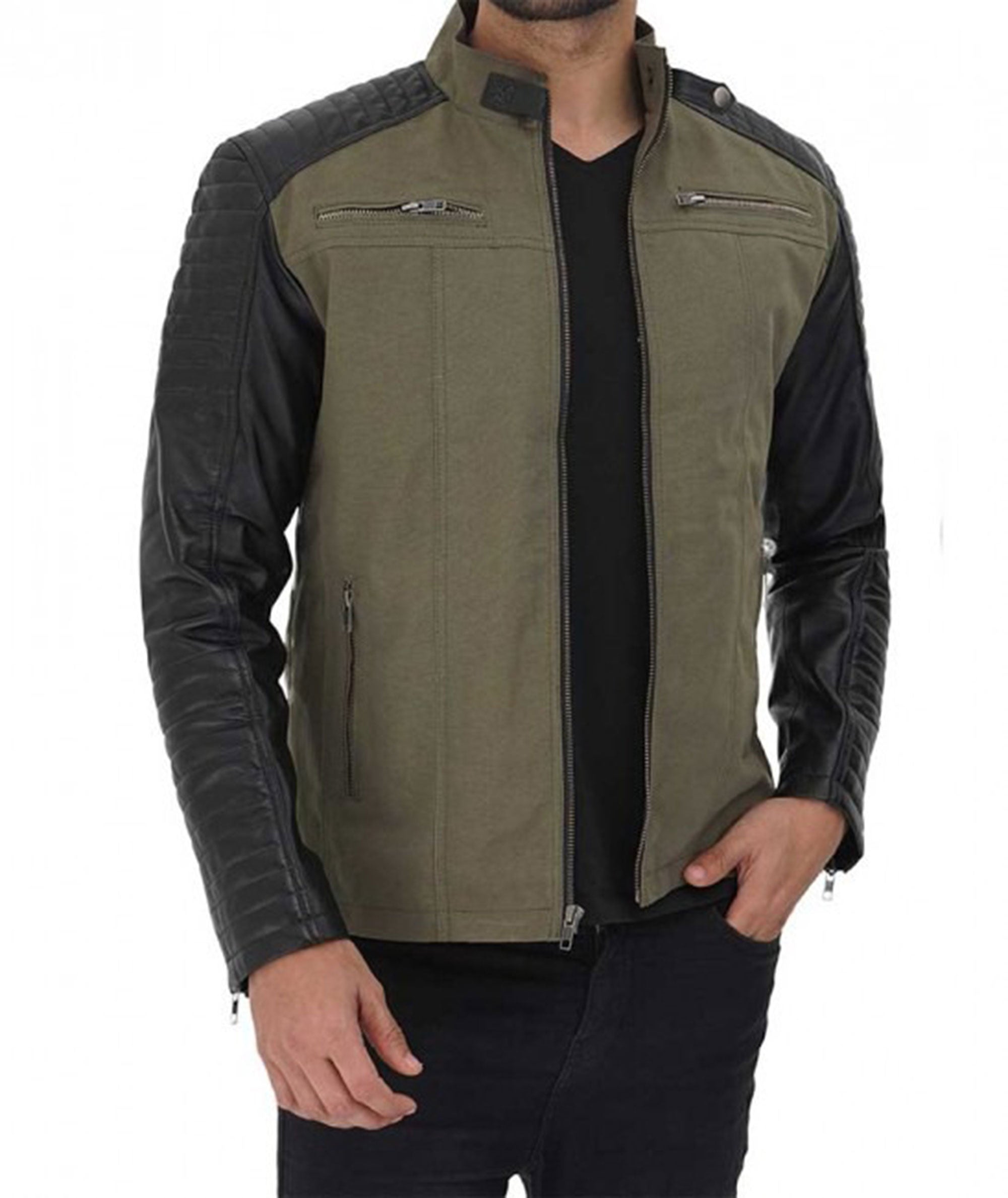 Men's trendy leather jacket
