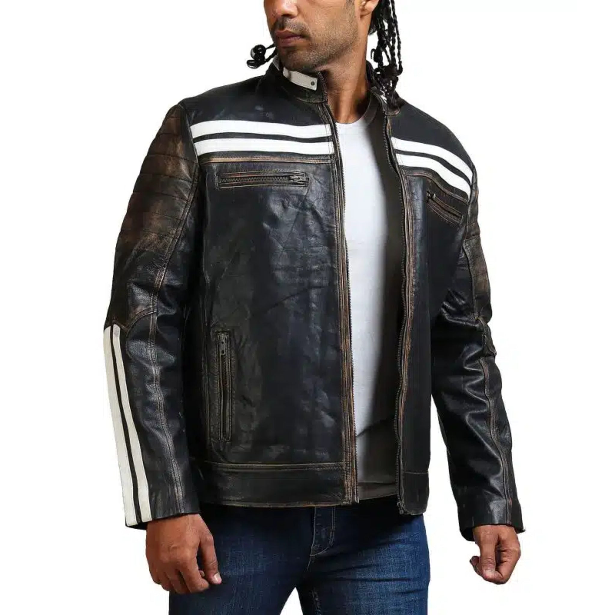 Premium black leather jacket
