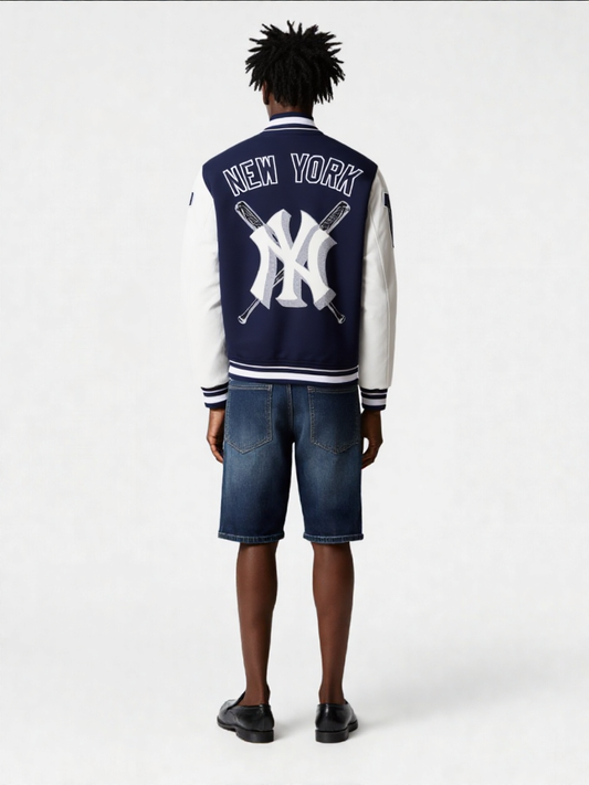 MLB New York Yankees Mashup Men's Rib Wool Varsity Jacket