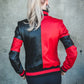 Red and black bomber jacket
