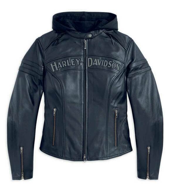 Miss Enthusiast leather hood jacket
