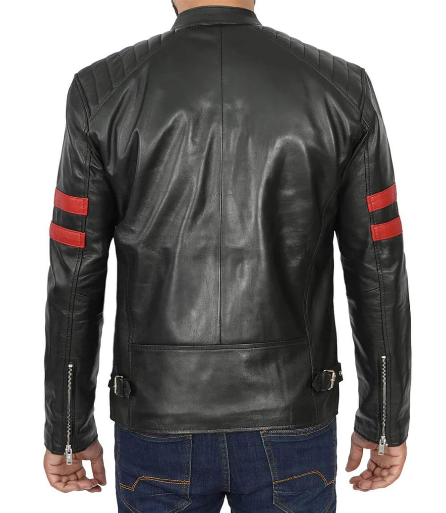 Slim fit leather jacket
