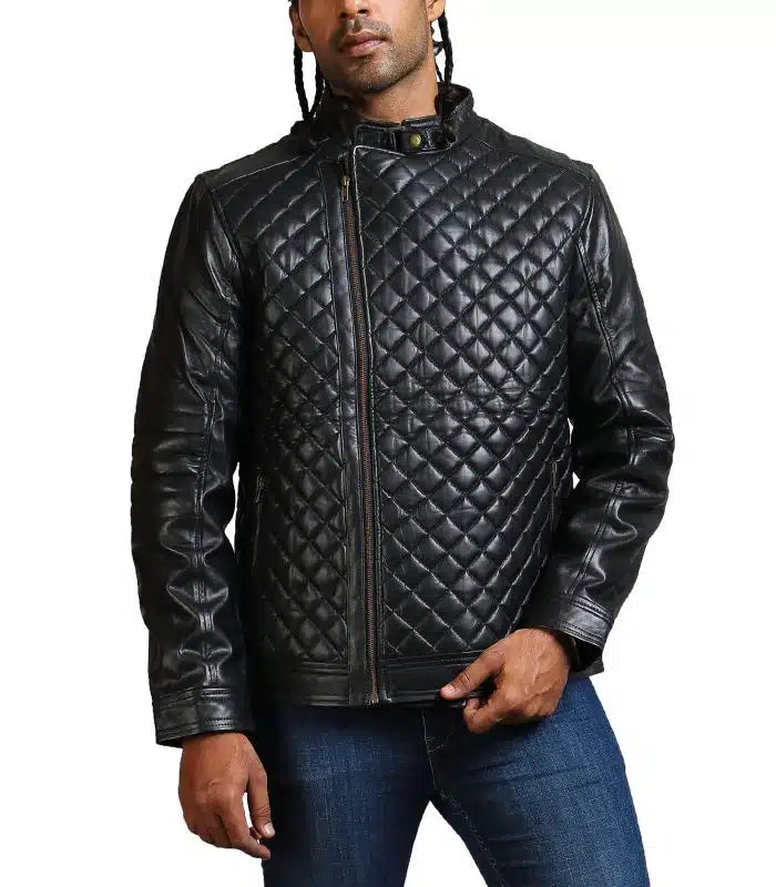 Black quilted men’s jacket
