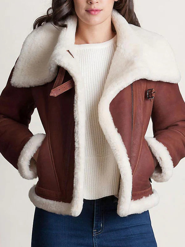 Madeline Shearling Sheepskin Leather Jacket
