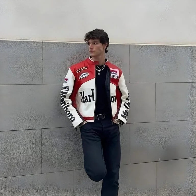 Vintage Marlboro racing leather jacket

