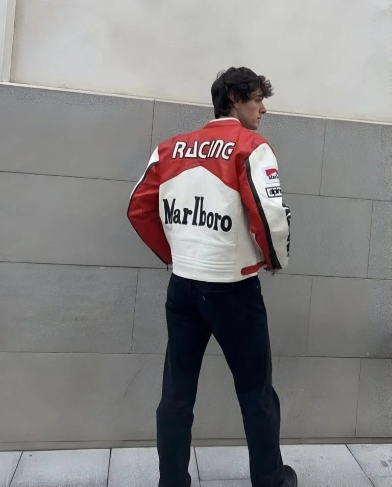 Real leather racing jacket

