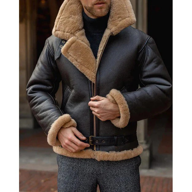 B3 shearling aviator jacket for men
