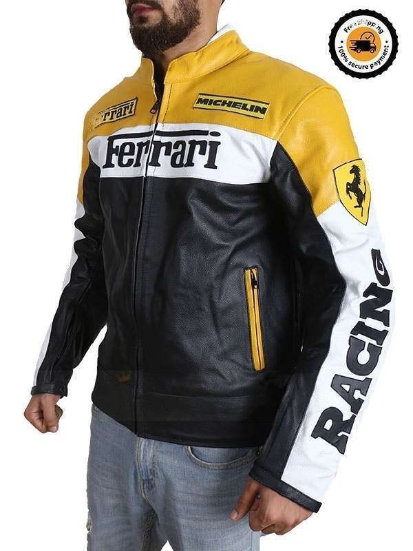 Yellow motorcycle jacket for men
