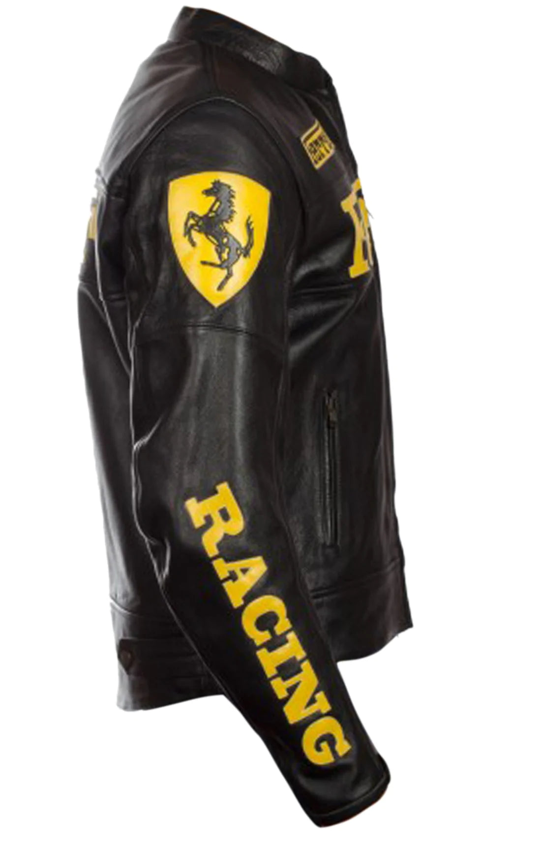 Premium black leather Ferrari jacket
