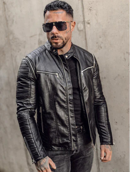 Convertible leather jacket black
