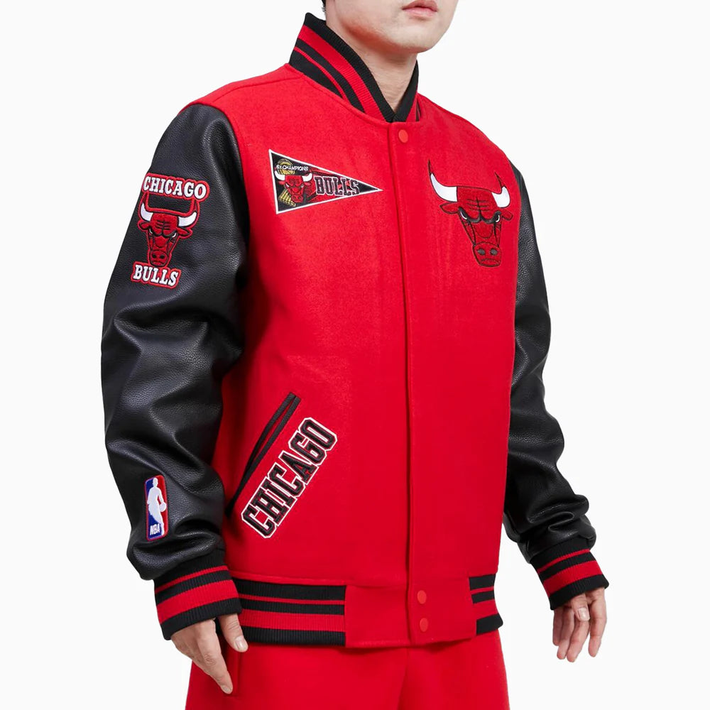 Chicago Bulls Retro Classic Rib Wool NBA Varsity Jacket.