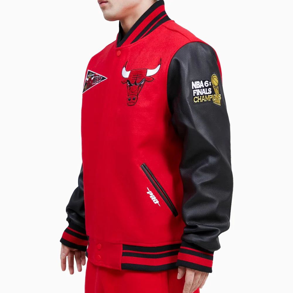 Chicago Bulls Retro Classic Rib Wool NBA Varsity Jacket.