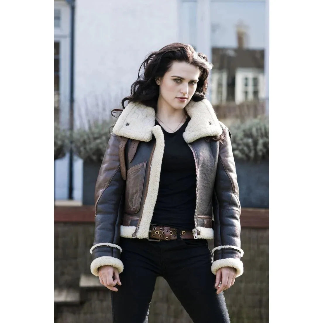 Women’s aviator shearling jacket
