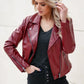 Women’s wine red leather jacket

