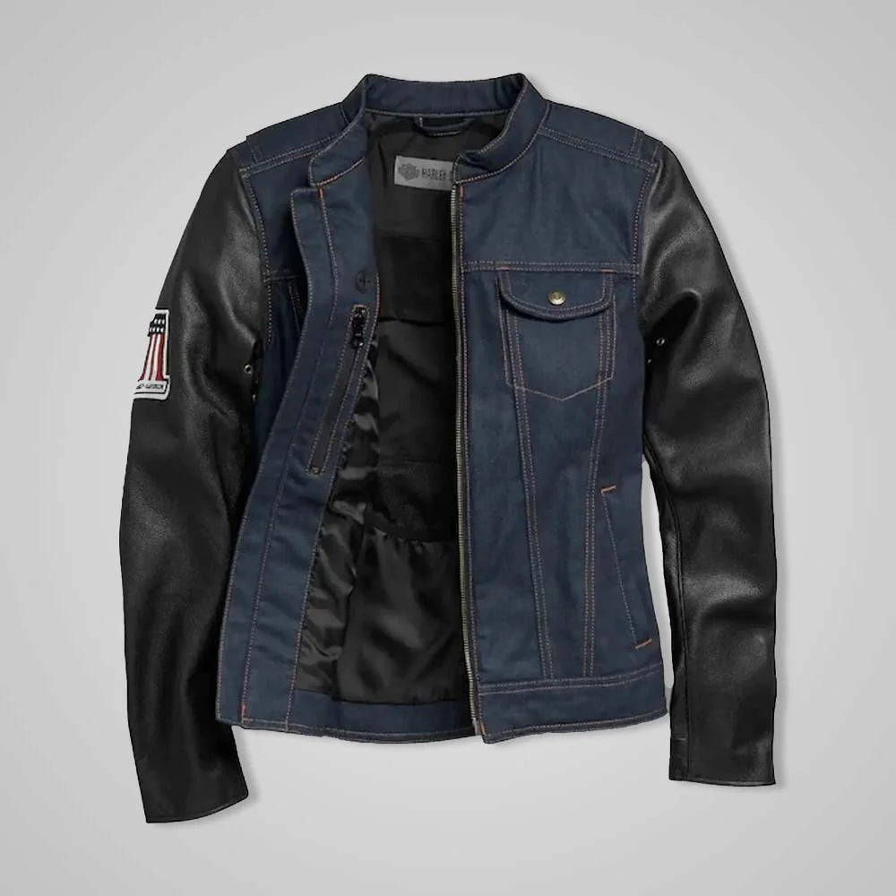 No. 1 patch Harley-style jacket

