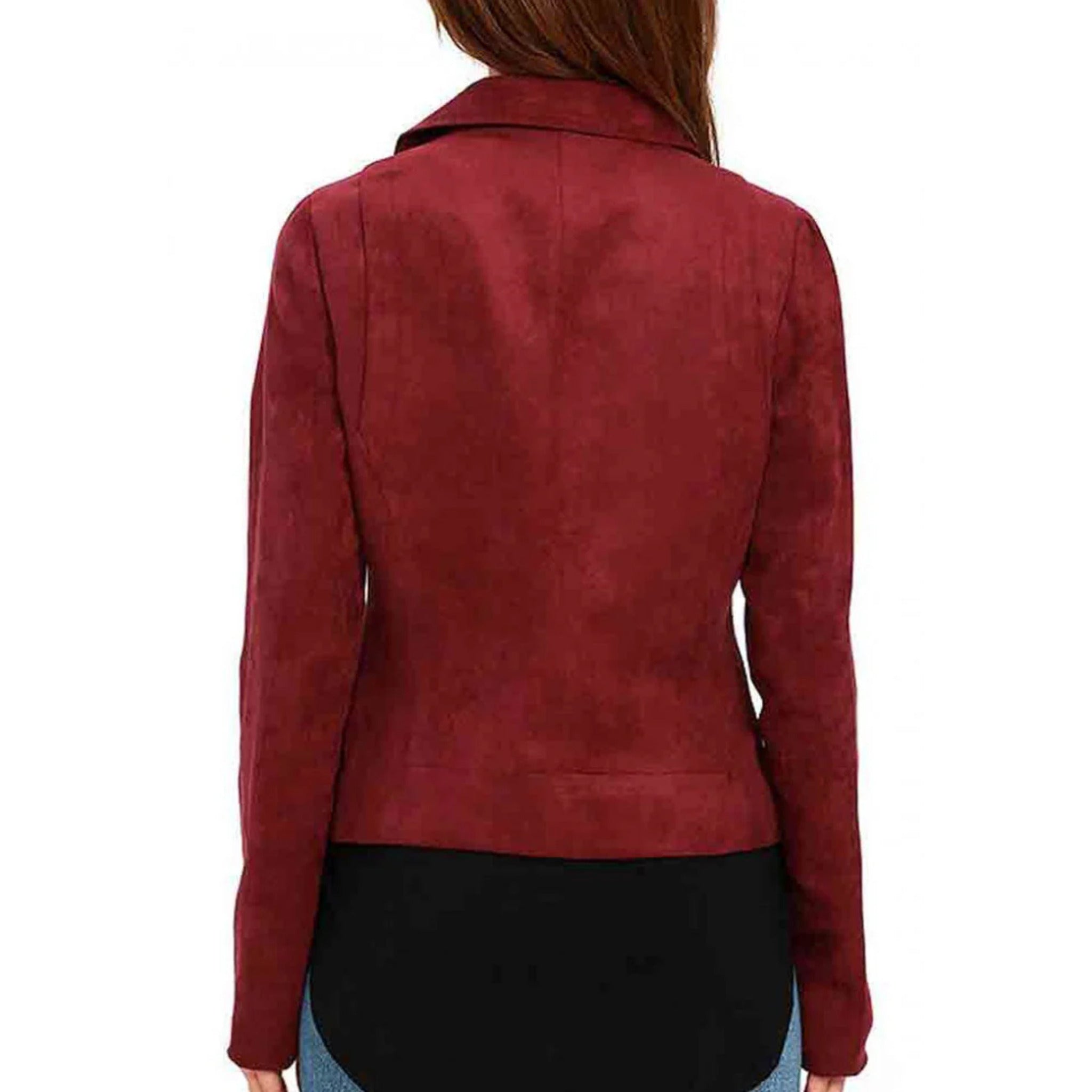 Stylish women’s suede leather jacket

